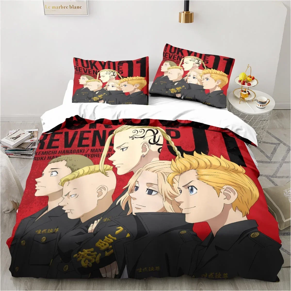 Anime Tokyo Revengers Ryuguuji Ken Sano Manjiro Duvet Cover Cartoon Bedding Sets Bed Set Quilt Comforter Covers Home Textiles 3