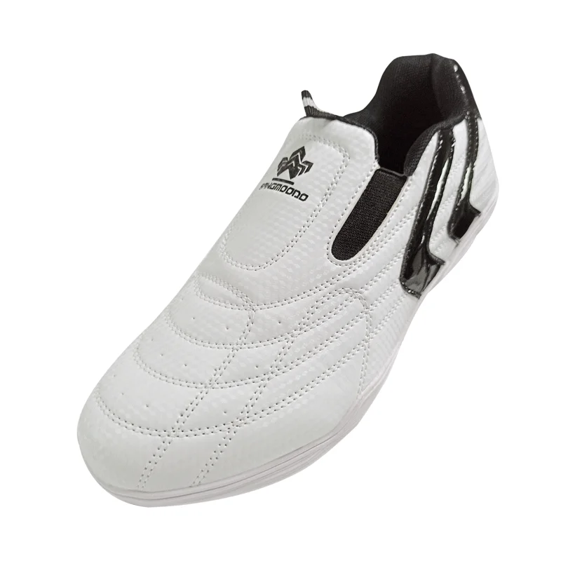 NEW hight quality taekwondo shoes PU material black-white breathable martial arts shoes size 26-47