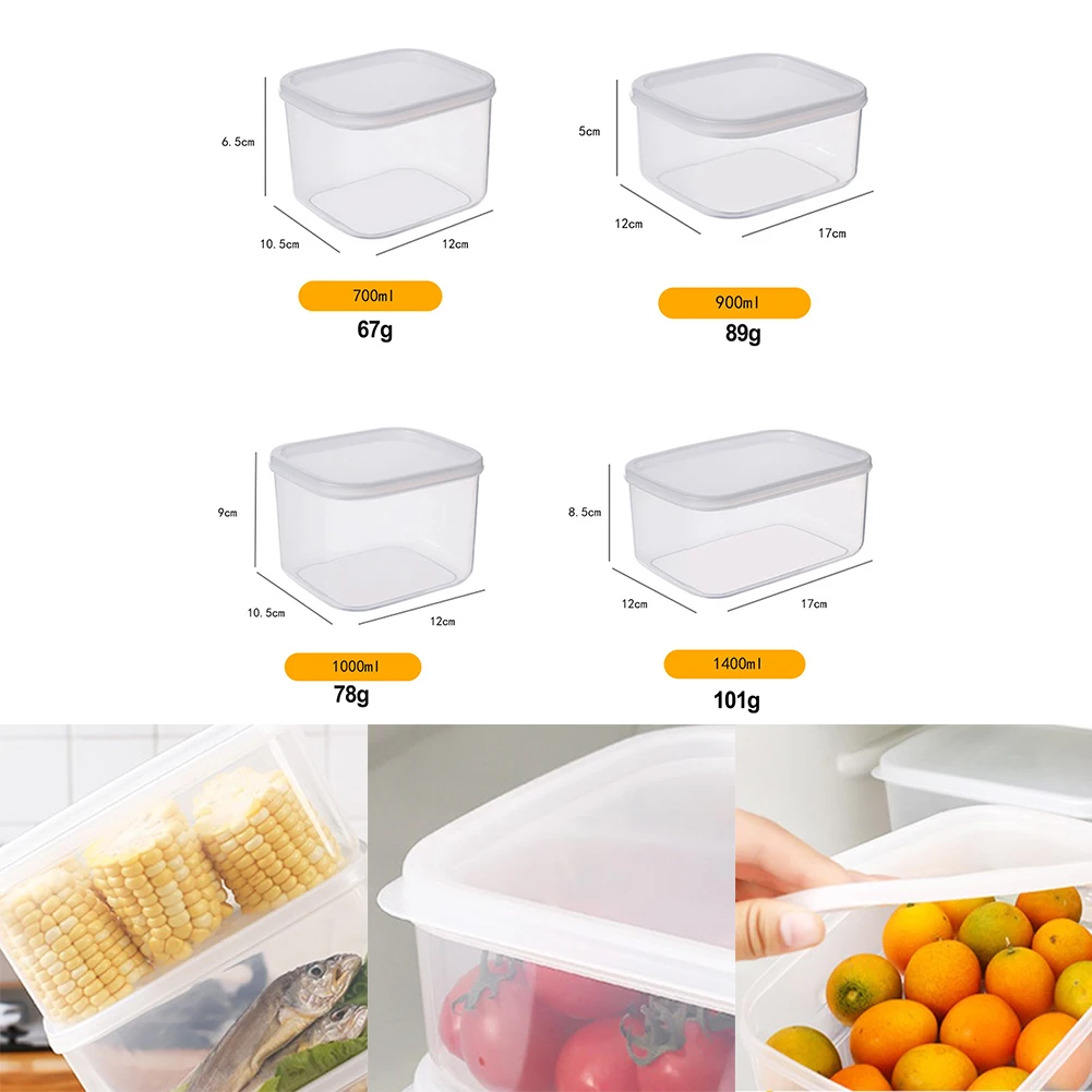 Food Containers Storage Boxes Plastic Transparent Food Canister Kitchen Storage Keep Fresh Box For Microwave Freezer Food Contai 6