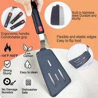 Spatule en Silicone pour Pots antiadhésifs, résistante aux hautes températures, haute qualité, outils de spatule à frire en acier à ressort, ustensiles de cuisine 5