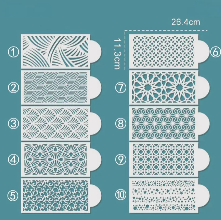 Description Picture 3 of itemWedding Cookies Chocolate Drawing Painting Fondant Cake Mesh Stamps Stencils Embossing for Decorating Tool Plastic Spray Mold