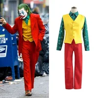 Joker Costume Adults Suitable for Halloween Party Carnival Stage Performance Clown Cosplay Costume with Wig and Mask
