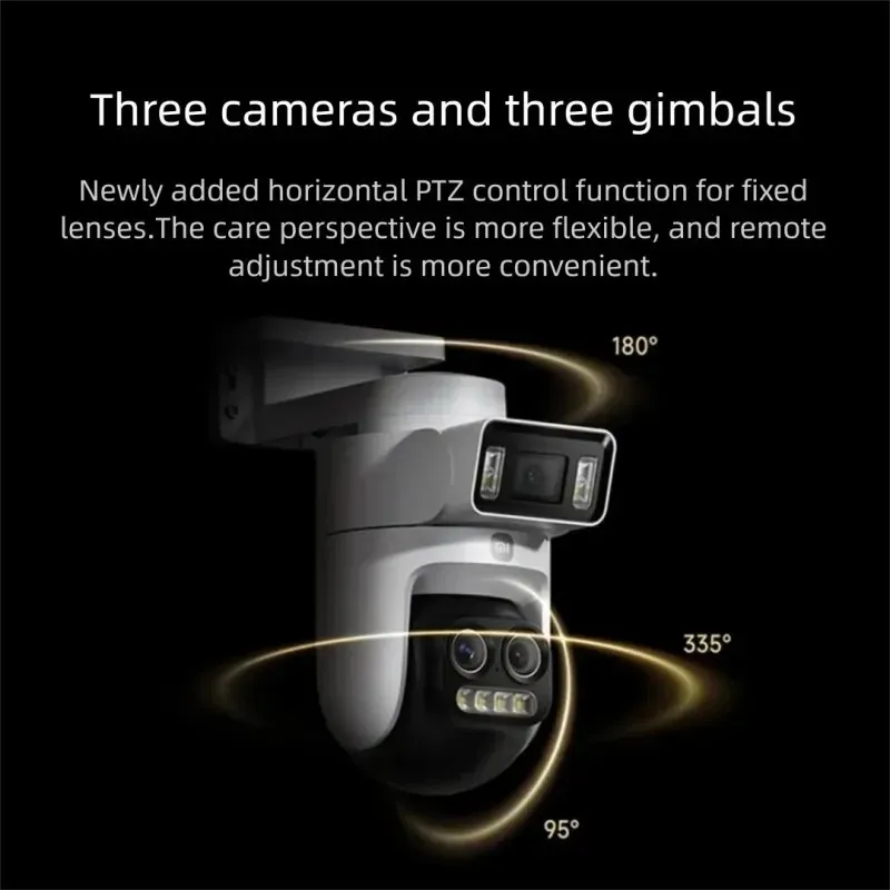 Nuova Telecamera Esterna Intelligente XiaoMi 4 Pro Edizione Zoom a Tripla Fotocamera, 360° ° Telecamera 5MP 3K, Zoom Ibrido 9x, IP66, Versione Cinese con Adattatore - immagine 5