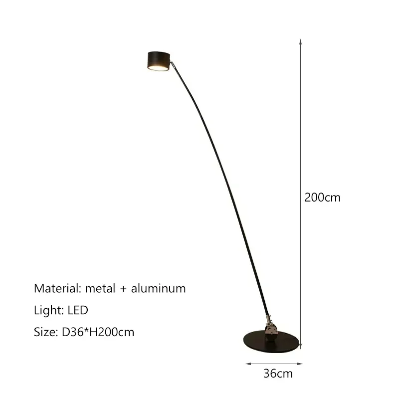 미니멀리스트 낚싯대 디자인 LED 플로어 램프, 거실 소파 코너 침실용 긴 기둥 스탠딩 조명, 홈 장식 조명기구