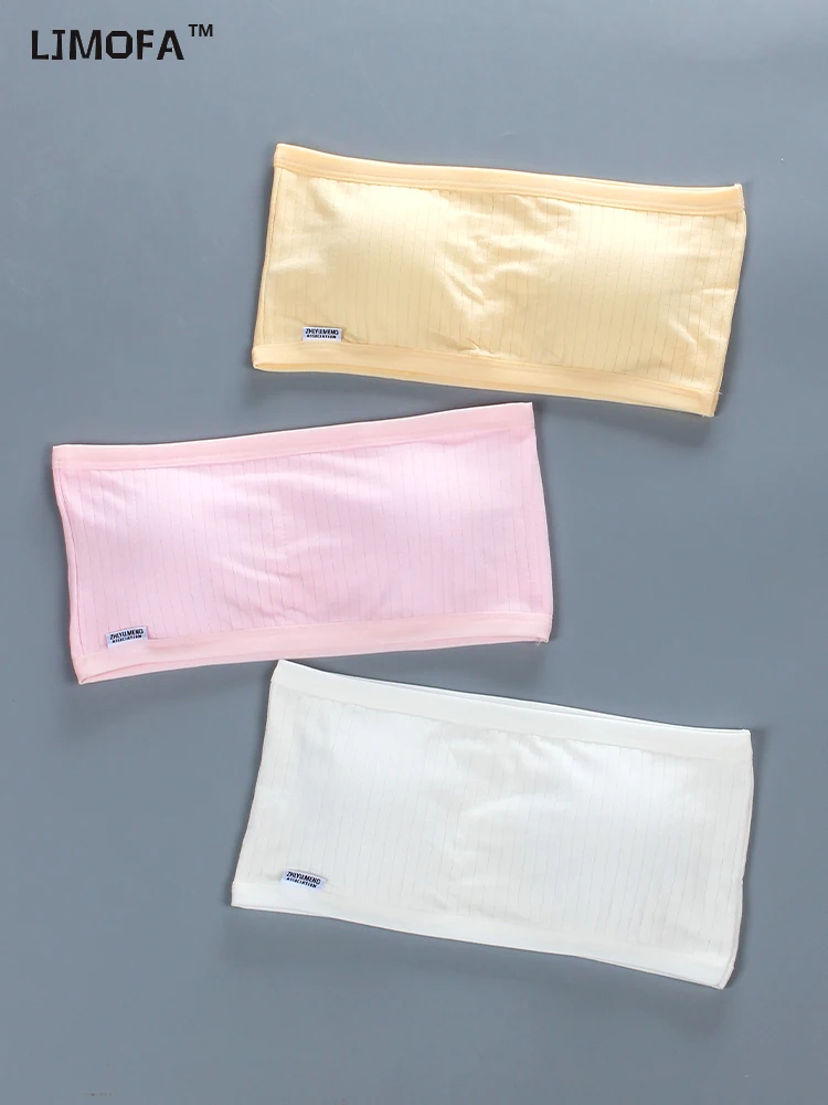 Girls Strapless Bra For Teens Underwear Teenage Beauty Back Sports Training Tops Chest Wrap Bandeau Puberty Intimate LJMOFA