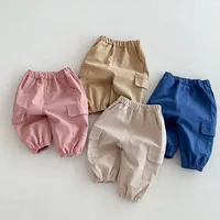 9M-5T Toddler Girls Boys Harem Pants Simplicity Big Pocket Elastic Waist Cool Cargo Pants for 5 Years Baby Trousers 2