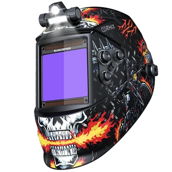 Maschera per saldatura ARCCAPTAIN Casco per saldatura oscurante automatico con luce per taglio MIG MAG TIG 4 Sensore ad arco Tappo per saldatore a colori reali