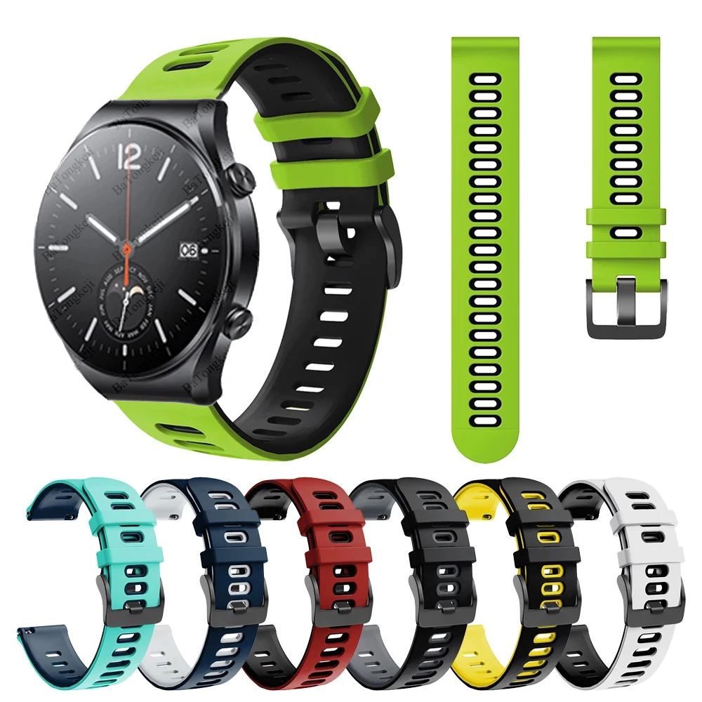 

Double Color Silicone Strap For Xiaomi Watch S1 Smart Watch Band Quick Release Bracelets For Xiaomi Watch Color Correa Wristband