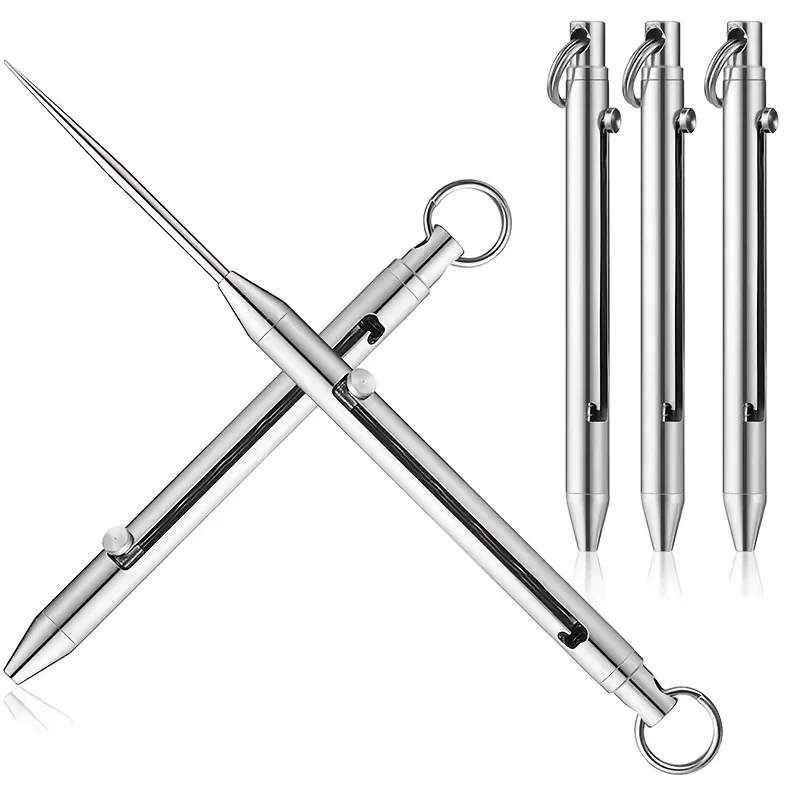 2pcs Portable Titanium Toothpicks Pocket Keychain Stainless Steel with Metal Toothpick for Picnic Camping Traveling Accessorie toothpick set toothpicks set retractable toothpick