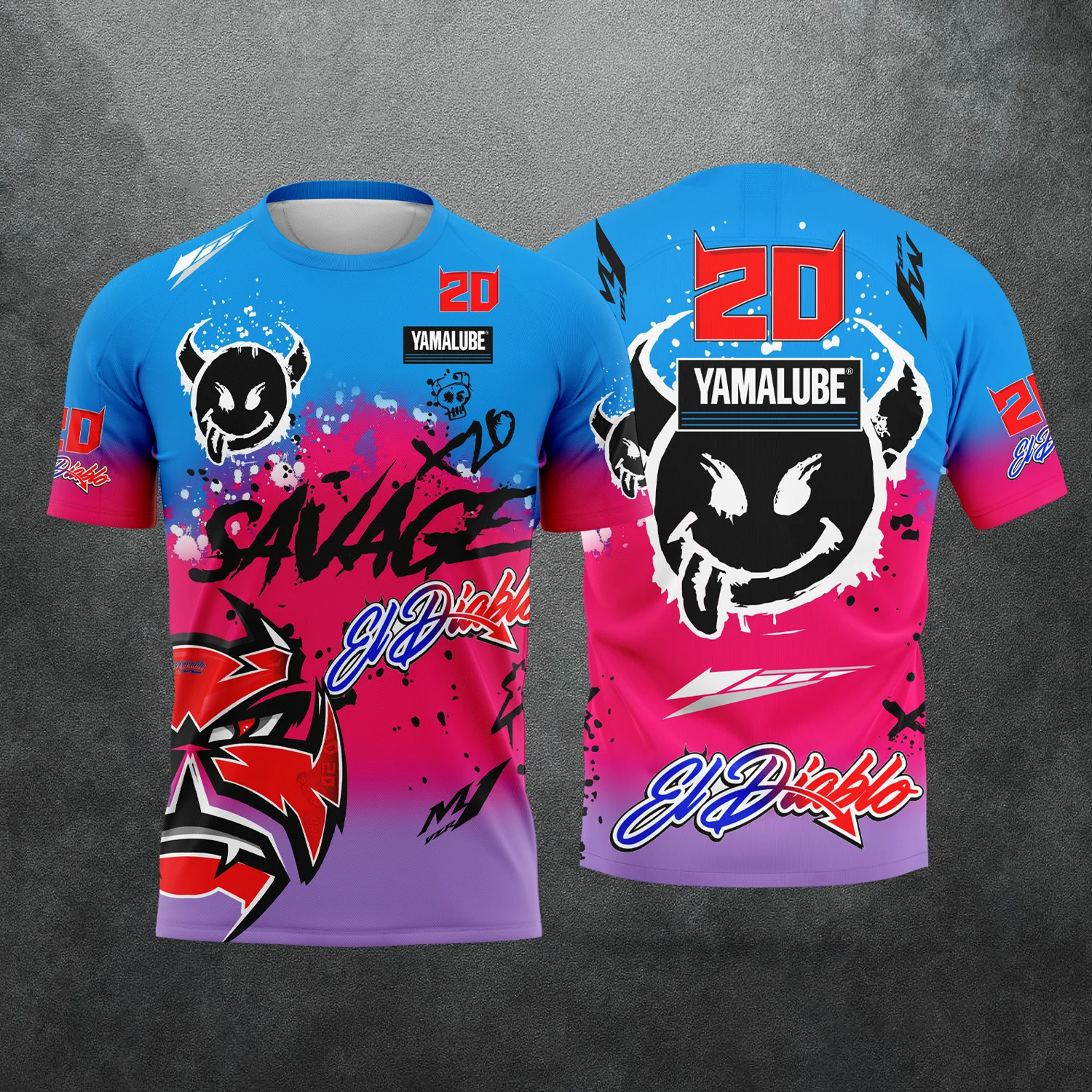 Fabio Quartararo 20 팬 티셔츠 El Diablo Moto Rider 그래픽 티 3D 프린트 유니섹스 캐주얼 여름 반팔