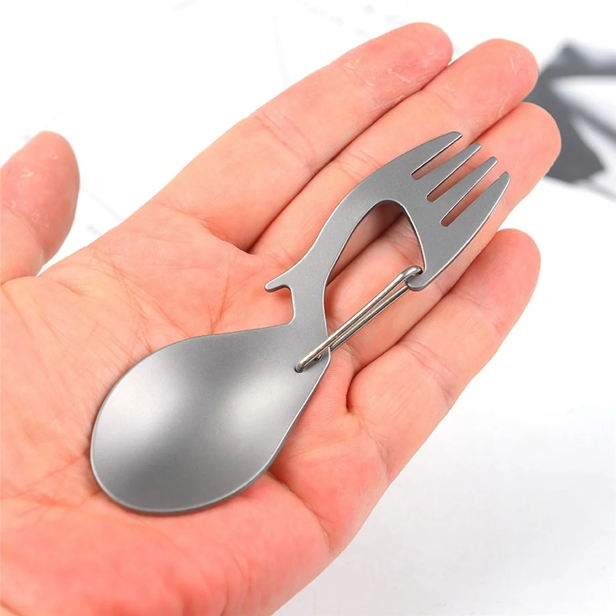 BAAU 5X 3 in 1 Picnic Titanium Spoon Tableware Titanium Fork Ultralight Pure or Stainless Steel Spork