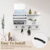 Wood Mail and Key Organizer Multifunctional Mail and Key Rack Practical Mail and Key Shelf Wall Mounted Mail and Key Holder 6