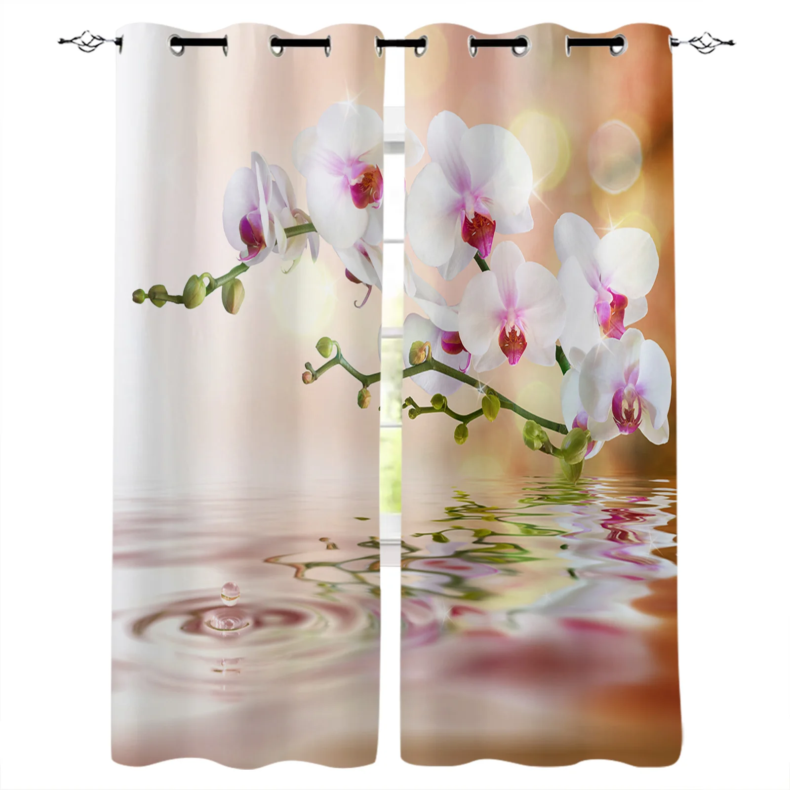 

Water Polish Flower Plant Blackout Curtains Window Curtains For Bedroom Living Room Decor Window Treatments