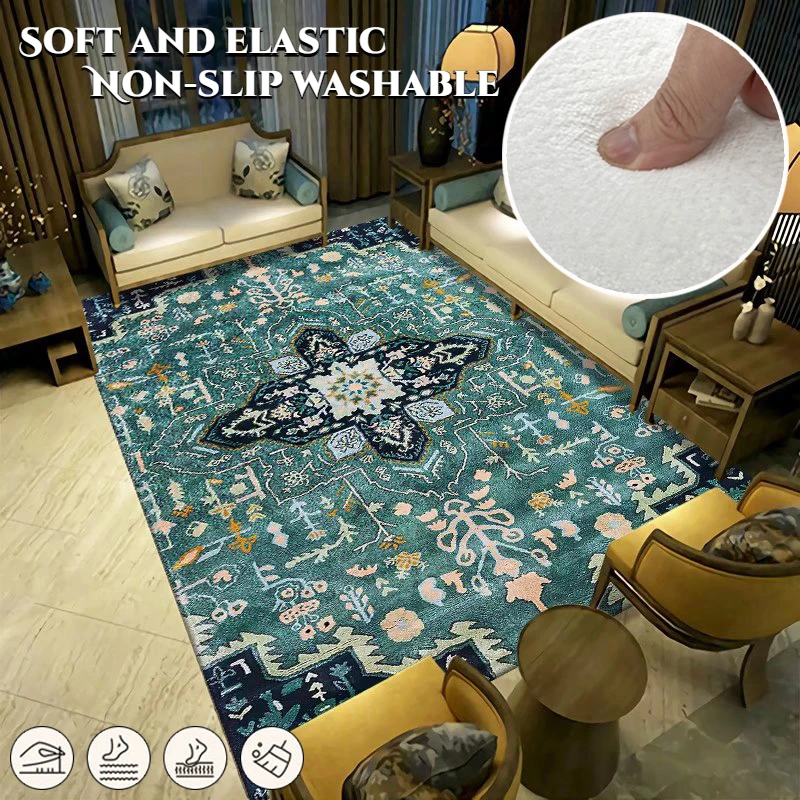 

Nordic Morocco Living Room Carpets Household Retro Large Area Rugs Decoration Bedroom Carpet Non-slip Soft Floor Mat Washable