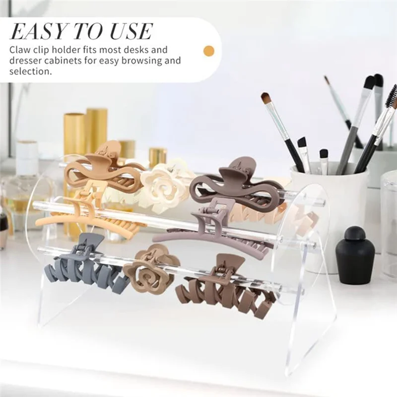Acrylic Claw Clip Organizer Holder,360Degree Rotating Claw Clip Holder and Storage,Hair Clip Organizer Display for Women 2
