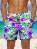 Fashion Men's Board Short Swim Shorts Swim Trunks Drawstring Graphic Print Flower Floral Quick Dry Short Casual Holiday Hawaiian 2