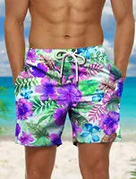 Fashion Men's Board Short Swim Shorts Swim Trunks Drawstring Graphic Print Flower Floral Quick Dry Short Casual Holiday Hawaiian 2