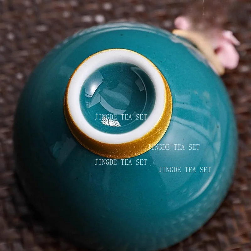 1pcs Ceramic Cups High End Handmade Flower Tea Set for Household Use Girls Use Colorful Tea Cup Master's Cup