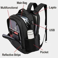 SWISS Men Laptop Backpack Waterproof Anti Theft USB Bag Large Capacity Fashion School Backpack Travel Backpack Back Pack Mochila 2
