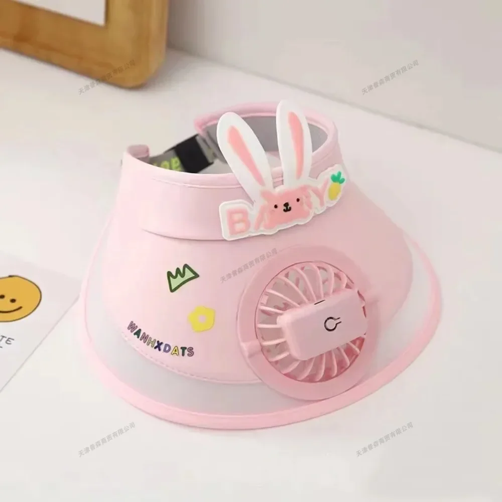 USB Rechargeable Sun Hat with Built-in Fan Children's Summer Adjustable Fan Cap Sunscreen Hat Kids Outdoor Sunshade Accessories