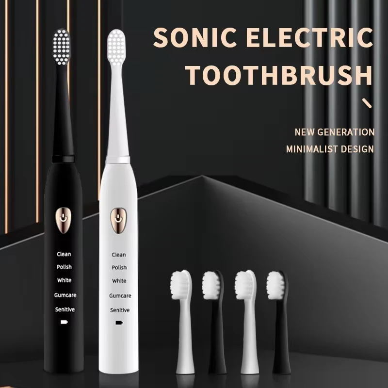 Description Picture 2 of itemIconic Brand Electric Toothbrush USB Rechargeable Adult 5-gear Mode Long Life IPX7 Waterproof Acoustic Electric 4 Replacement Heads