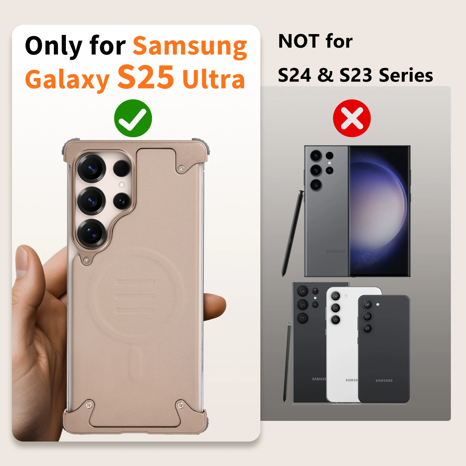 Eary Slim Thin Leather Phone Case for Samsung Galaxy S25 Ultra Magnetic Shells for Wireless Charging Bumper Shockproof Protector