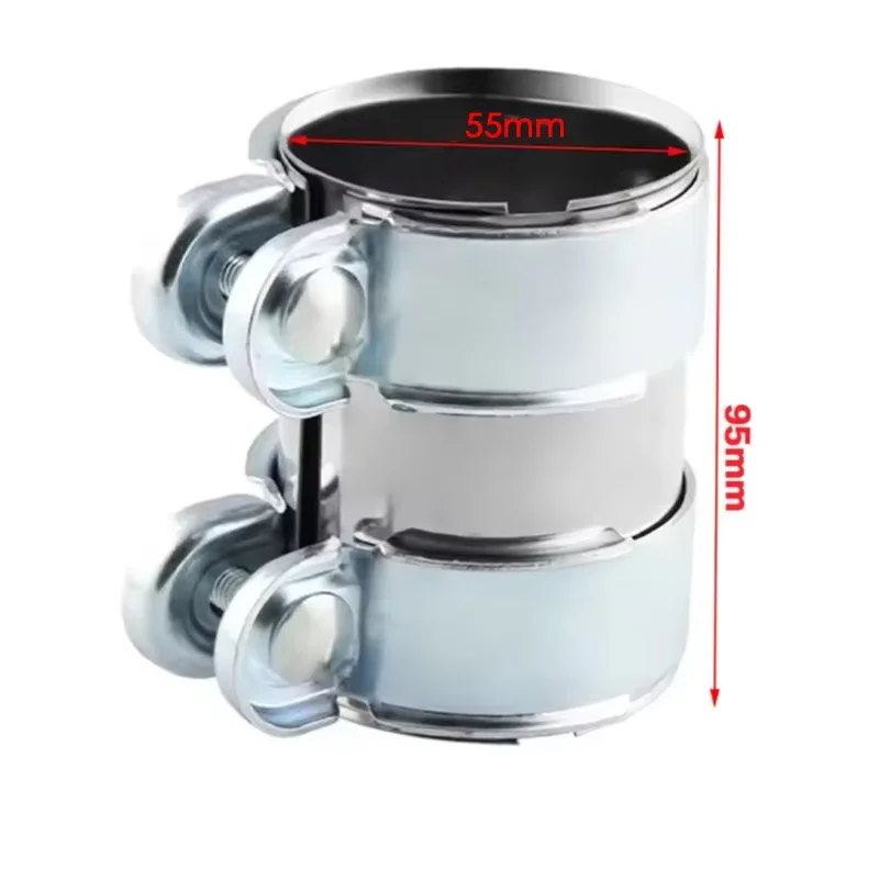 Adjustable Exhaust Tube Pipe Connector Joiner Sleeve Clamp - 45mm to 76mm Diameter Range