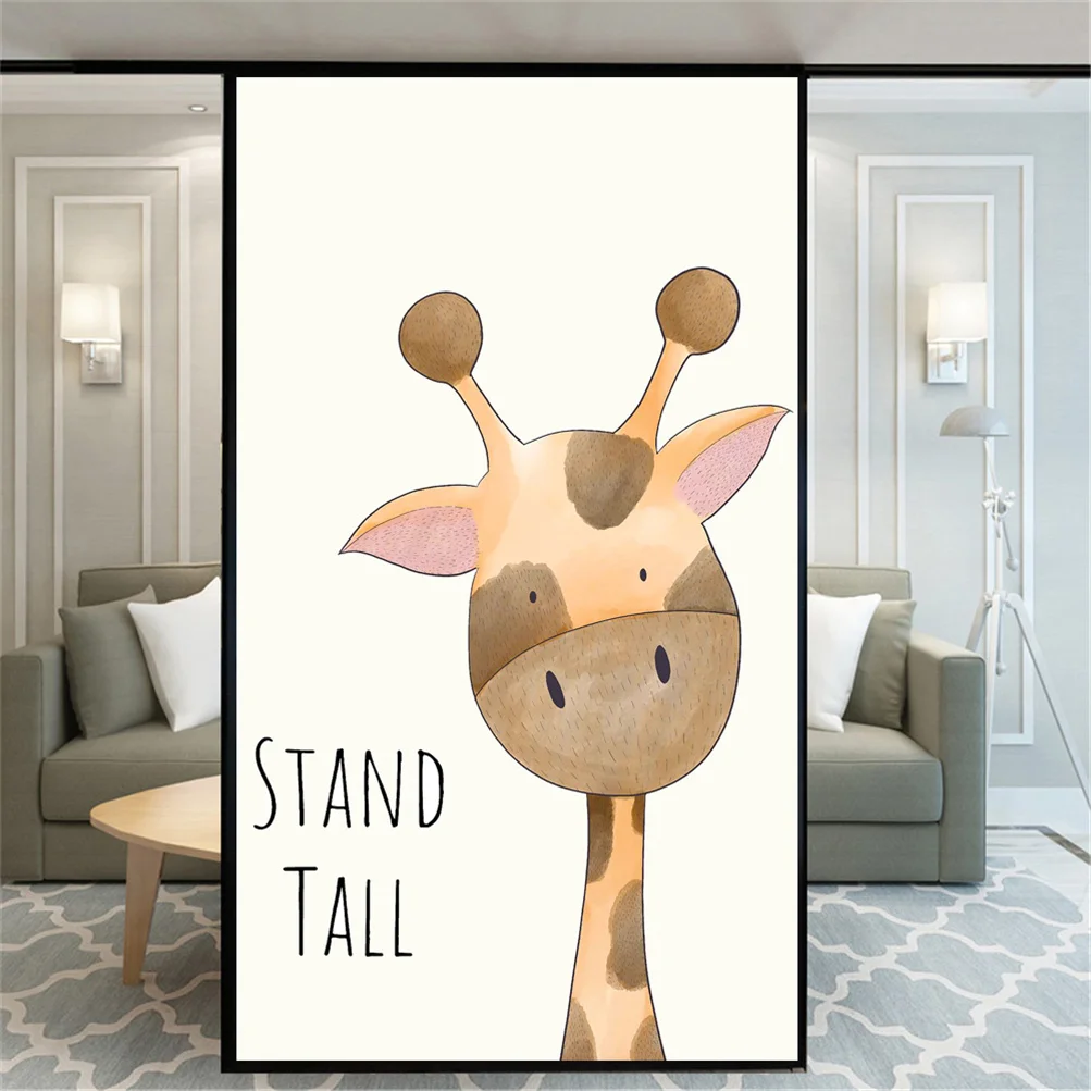 

Privacy Windows Film Decorative Animal Pictures Stained Glass Window Stickers No Glue Static Cling Frosted Window Tint
