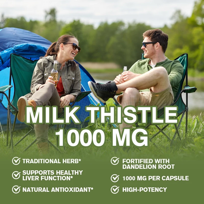 Milk Thistle + Dandelion Capsules Liver Detox and Cleanse Improves Digestion Antioxidant liver detox supplement
