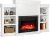 70 Inches Mantel Fireplace, 750W/1500W Electric Fireplace w/Mantel & Built-in Bookshelves,1-8H Timer 1