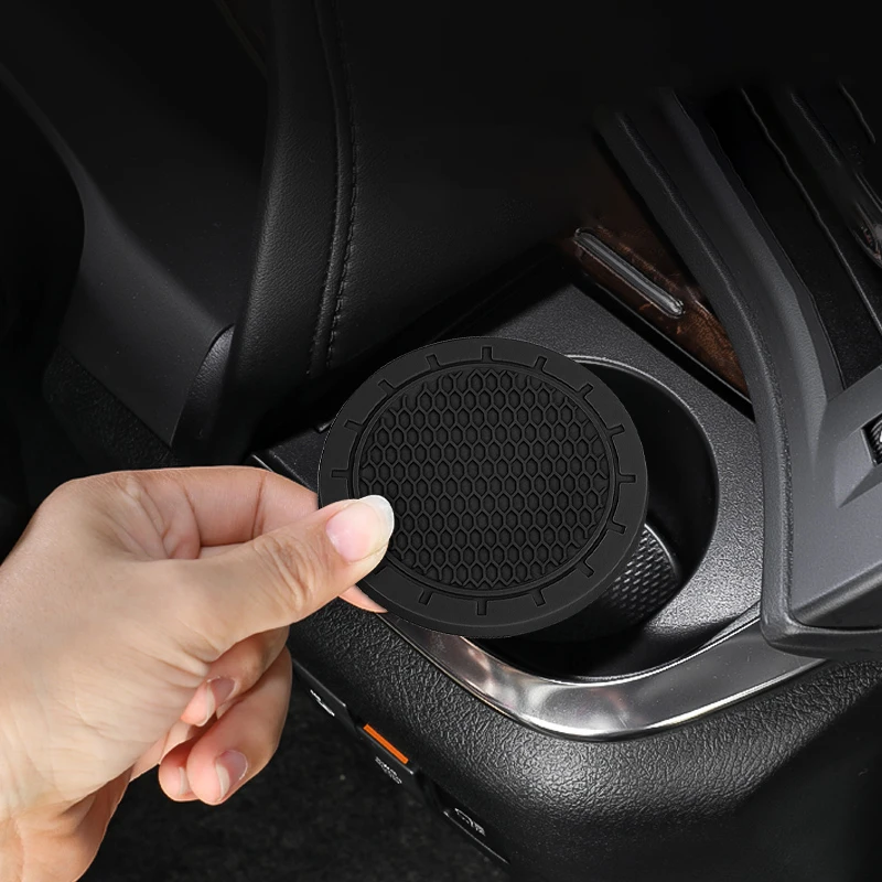 1/2pcs/set Black Car Auto Cup Holder Anti Slip Insert Coasters Pads Interior Accessories Universal Fits Perfectly For Most Cups cup holder coasters cup holder insert