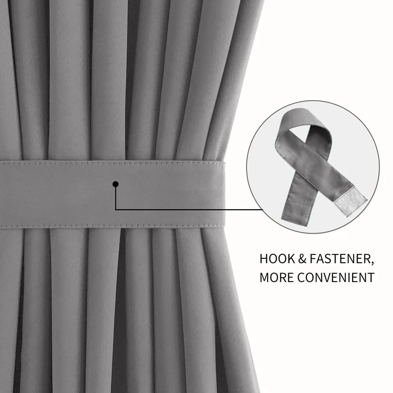 French Door Curtains Rod Pocket Blackout Curtain for Doors with Glass Window Kitchen and Patio Doors for Privacy 1 Curtain Panel 2