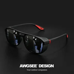 Enhanced UV Polarized Sports Sunglasses - Windproof and Anti - Glare Unisex Outdoor Eyewear (C2 Red Black)