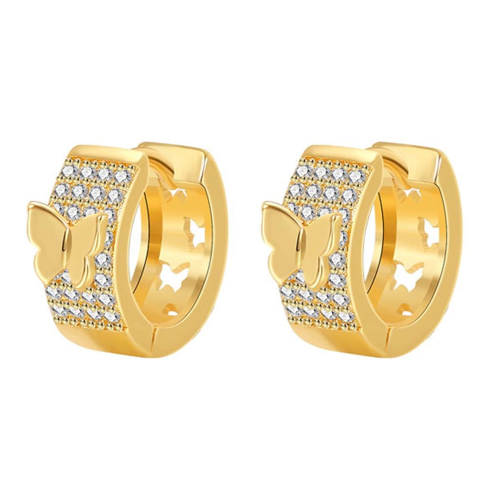 

Exquisite Zircon Butterfly Ear Buckle Earring For Women's New Fashion Luxury Designer Jewelry