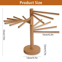 Compact Pasta Drying Rack - Versatile Noodle Dryer and Kitchen Accessory (Wood color)