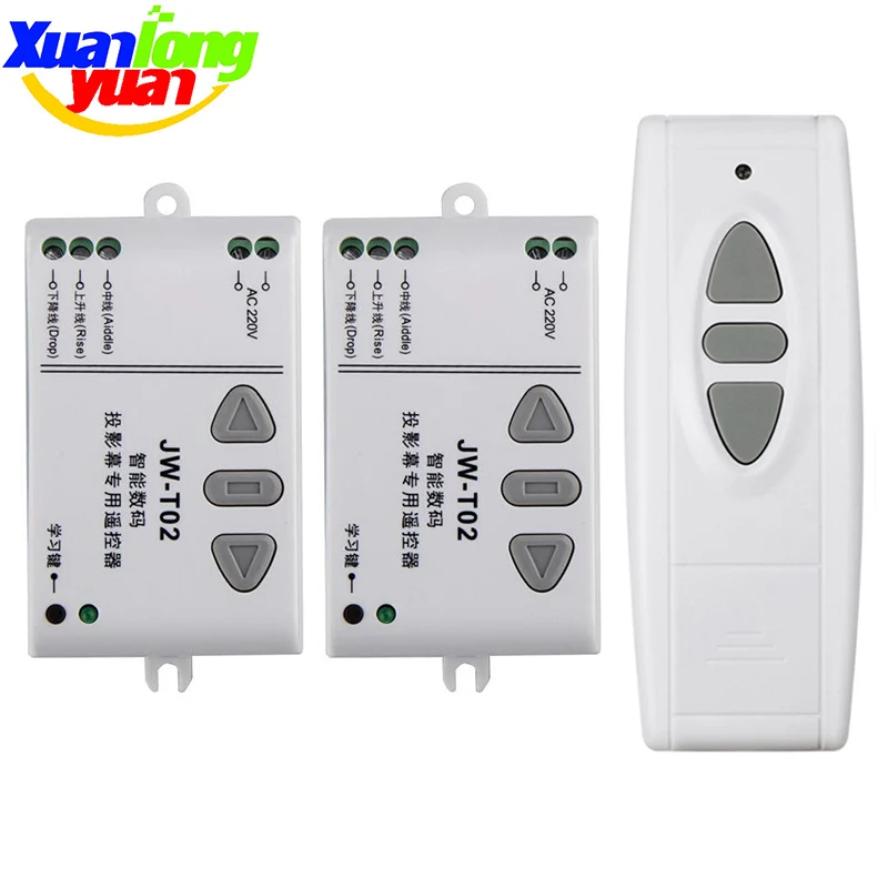 

AC220V motor remote switch controller Projection screen Motor Wireless Switch 433MHZ UP Down Stop Forwards Reverse Stop Learning