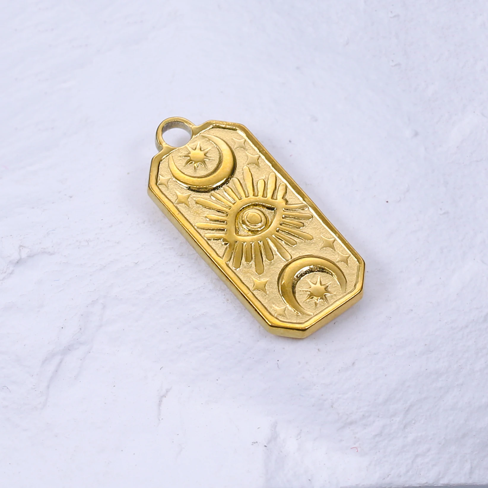 3 teile/los Monoblock Guss Edelstahl Stern Mond Teufel Auge Charms Anhänger DIY Halskette Schmuck Handwerk Machen Zubehör – Detail 11
