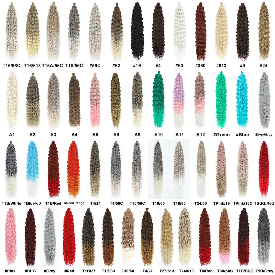 African Curls Synthetic Ariel Water Wave Twist Crochet Hair Braid Afro Curl Ombre Blonde Pink Deep Wave Braiding Hair Extension 2