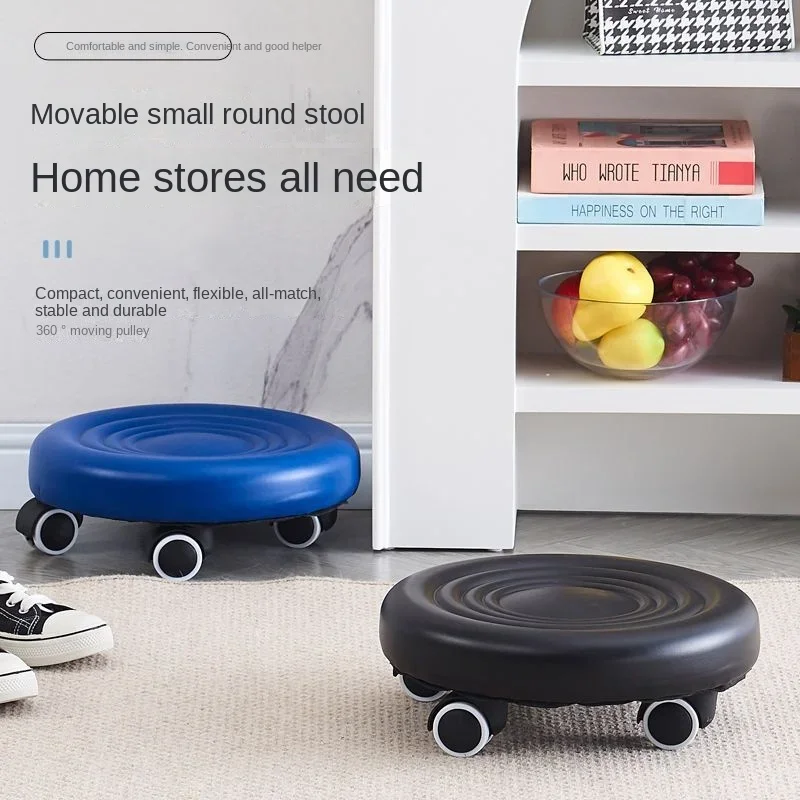 

Stool with Pulleys for Car Washing, Movable Seatin, Housework, Mobile Farming Chair Wheel Chair