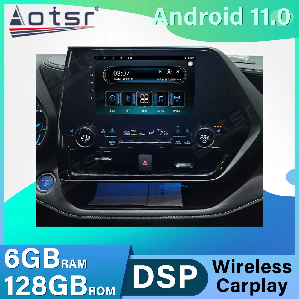 Car Carplay DVD Audio Radio For Toyota CROWN KLUGER GPS Navigation 6G