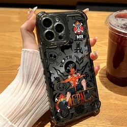 One Piece Aces Zoro Black Clear Anti - Drop Phone Case for iPhone 15 Plus (SJB - 7E67018S1)