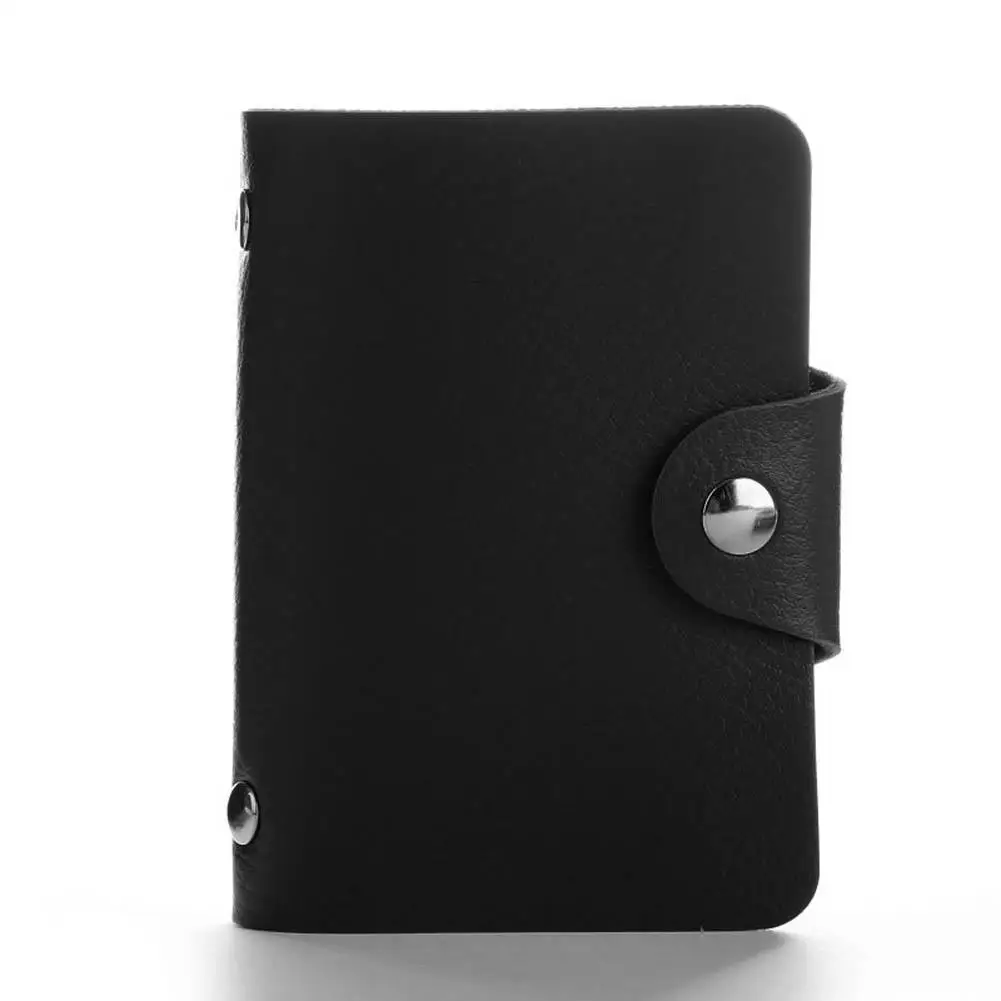 PU Leather Business Card Holder 24 Cards Slot ID Credit Card Case Anti-theft Pocket Coin Wallet credit card holder card holder