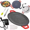 Korean-style Round BBQ Plate Pork Belly Medical Stone Outdoor Camping Barbecue Plate 3