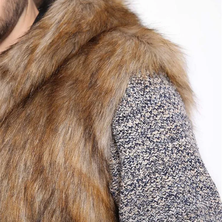 Men's Imitation Fur Mink Vest Men's Vest Coat Casual Fit Trend Short Imitation Fur Coat 4