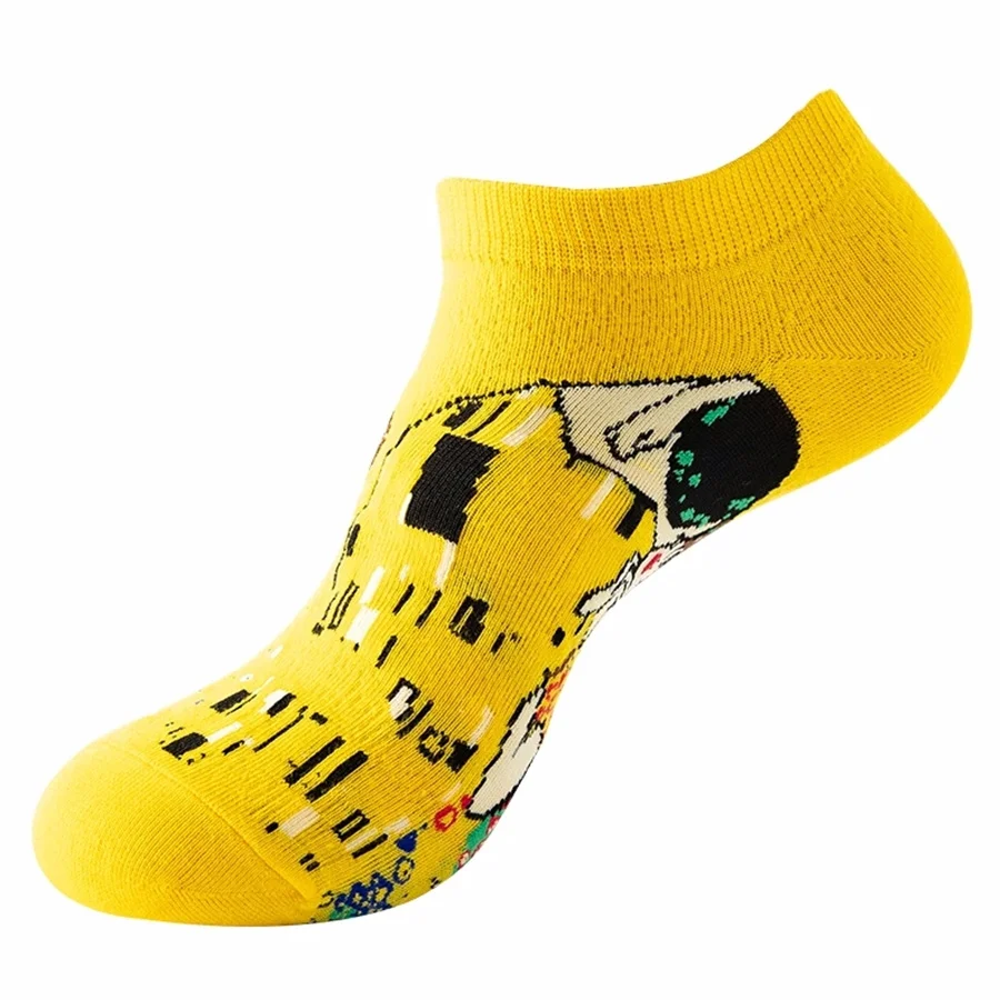 Socken für Herren, 6 Paar, trendiges Muster, extra niedrig geschnittene Socken, bequeme Baumwollmischung, atmungsaktive, weiche, rutschfeste Socken – Detail 6