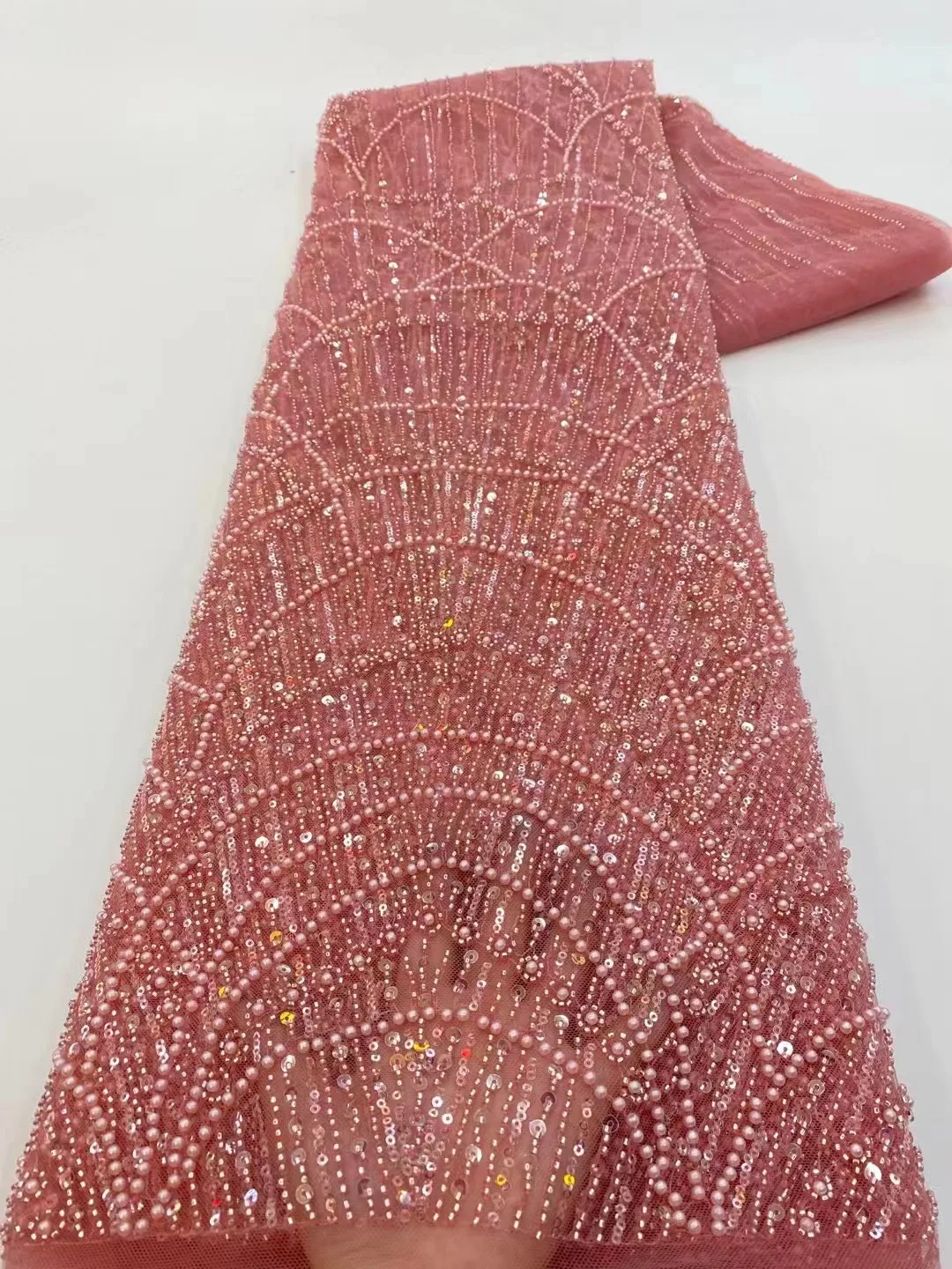 French Tulle Net Lace Sequins and Beads African Nigerian Embroidered Lace Fabric Sewing,Luxury,lace fabric