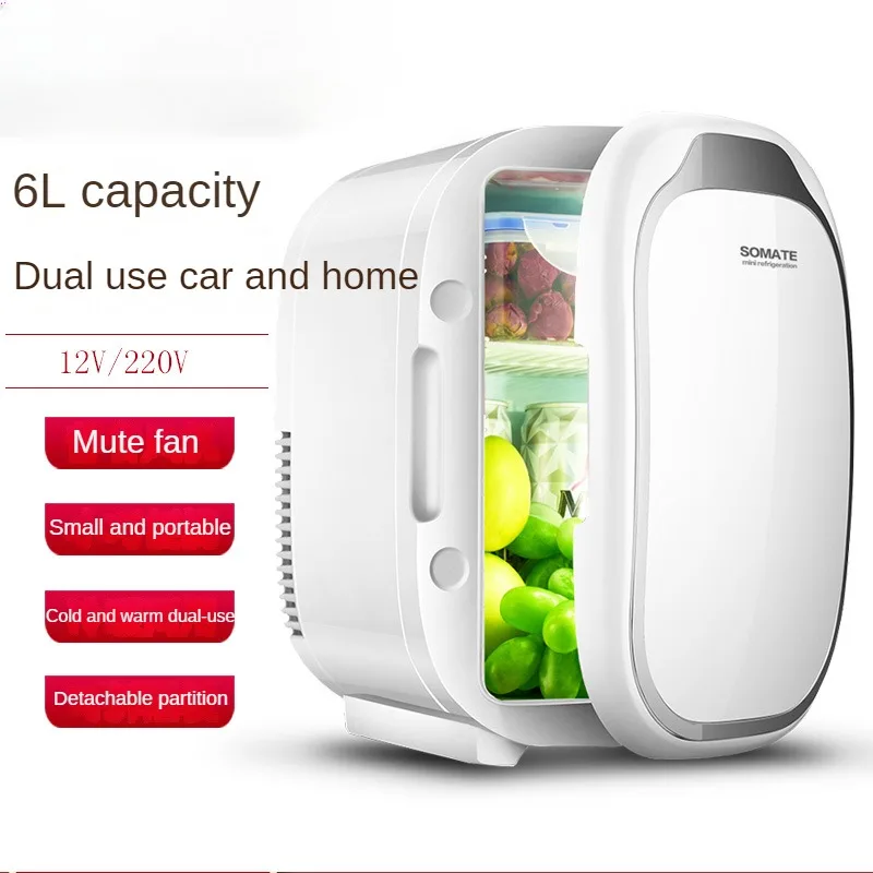 6L Mini Refrigerator for Refrigerating Household Student Dormitory Cosmetics Car Home Dual Use Cold and Warm Box