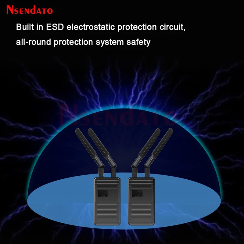 5.8G Wireless HD Video Transmitter and Receiver 200M 1080P 60Hz HDMI-Compatible Audio Video Converter Extender for Camera TV PC