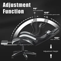 Gaming Chair with Footrest Gamer Chairs Ergonomic with Lumbar Cushion Headrest Gaming Chair Height Adjustable Computer Chair 4