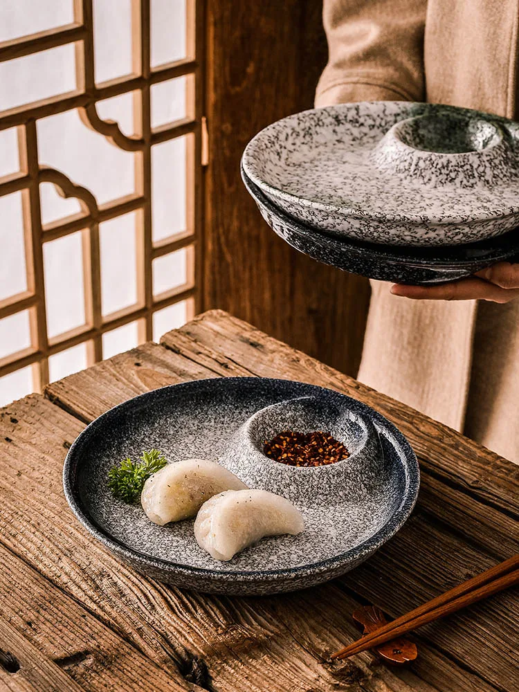 

Creative Japanese-style jiaozi plate ceramic plate with vinegar plate home dish plate breakfast plate barbecue sushi plate